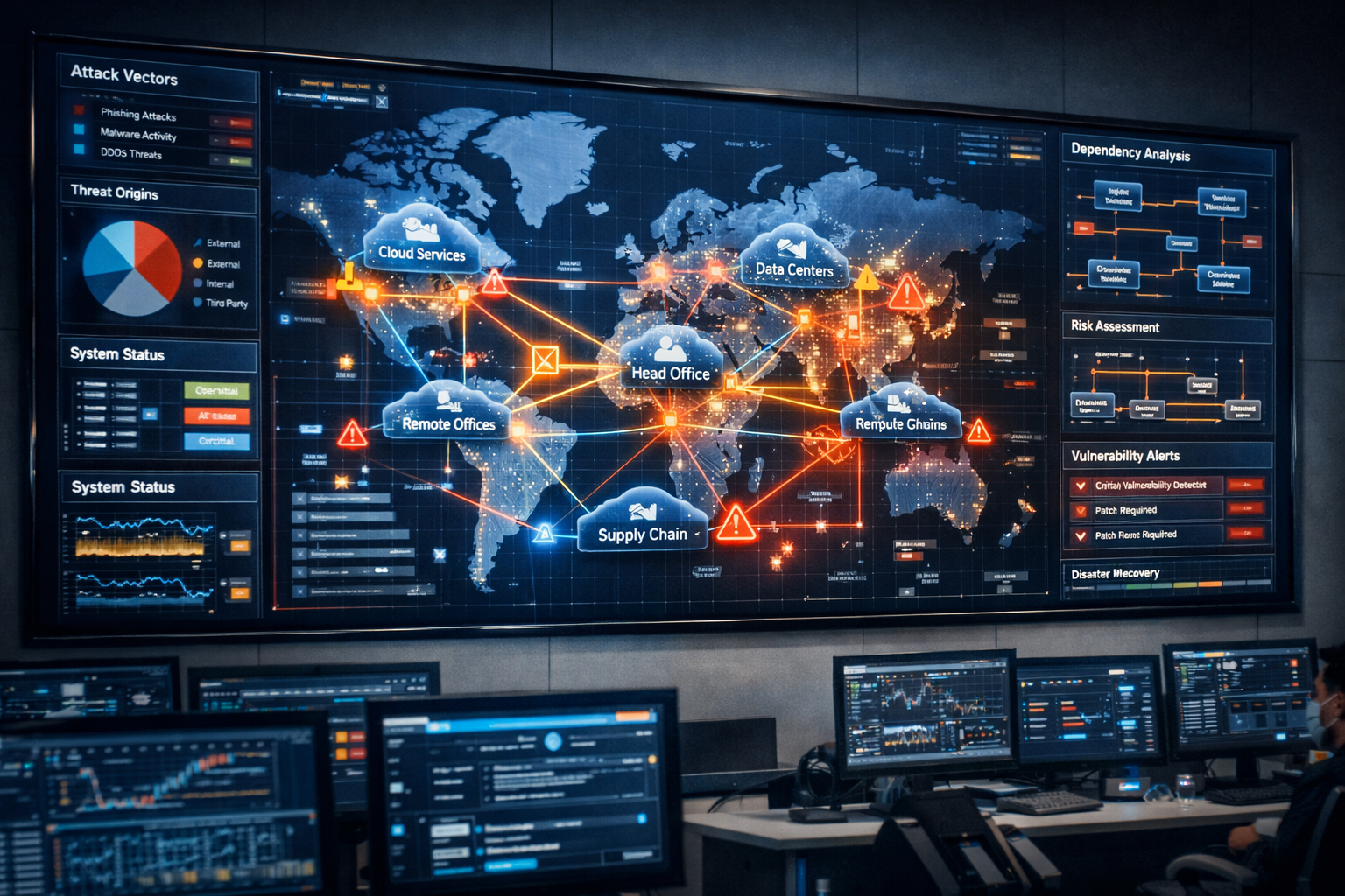 cyber résilience - écran de surveillance cyber